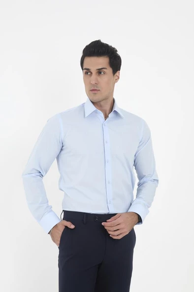 Brianze Açık Mavi Kravat Yaka Slim Fit Gömlek - 2