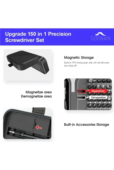 Kıngsdun Uf-tools 150 Parça Hassas Tornavida Seti Ks-840150 - 6