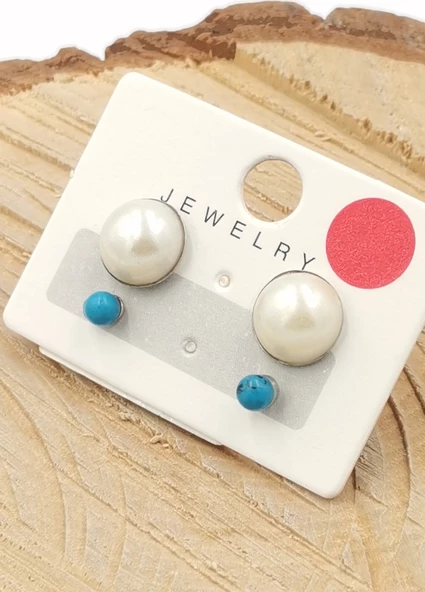 Renkli Kararmaz Mavi Figürlü Lüks Küpe ürün görseli 1