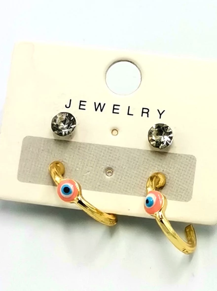 Renkli Kararmaz Papatya Figürlü Lüks Küpe ürün görseli 1