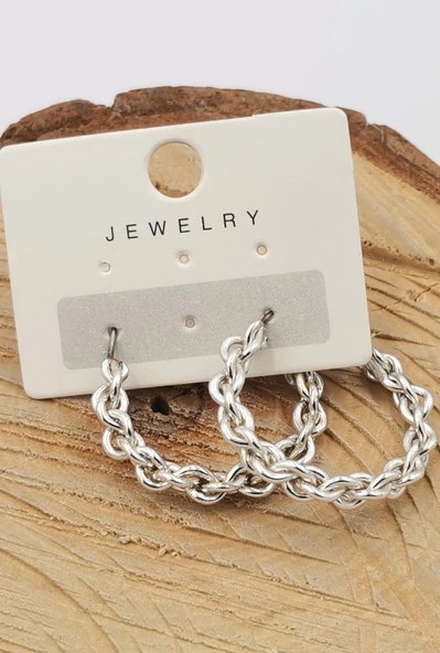 Renkli Kararmaz Gri Halka Figürlü Lüks Küpe ürün görseli 1