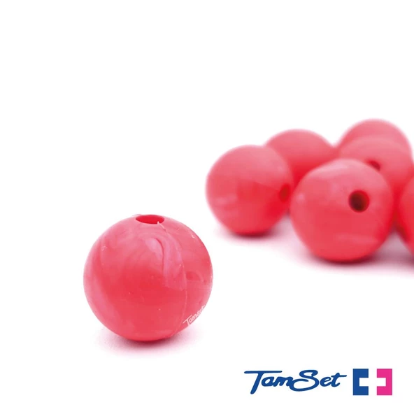 TAMSET 1.3cm Çapında Silikon Olta Takımı Boncuğu 8ad Kırmızı - 2