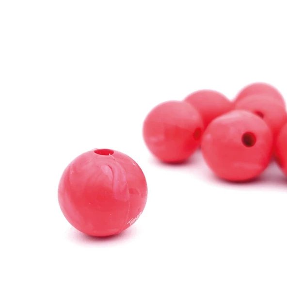 TAMSET 1.3cm Çapında Silikon Olta Takımı Boncuğu 8ad Kırmızı