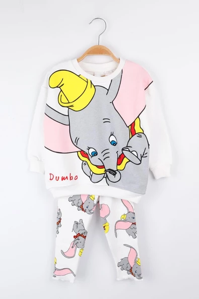 Zara Ekru Fil Desenli Kız Çocuk Eşofman Takımı - 2