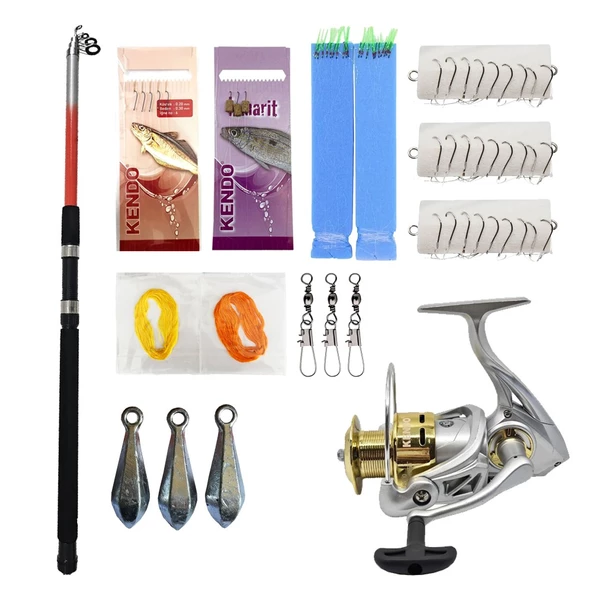 YekOutdoor Hazır Olta Seti Kendo Elbe 3.50m 70-150gr Olta Kamışı&Kendo Elbe GU6000 1BB Olta Makinesi