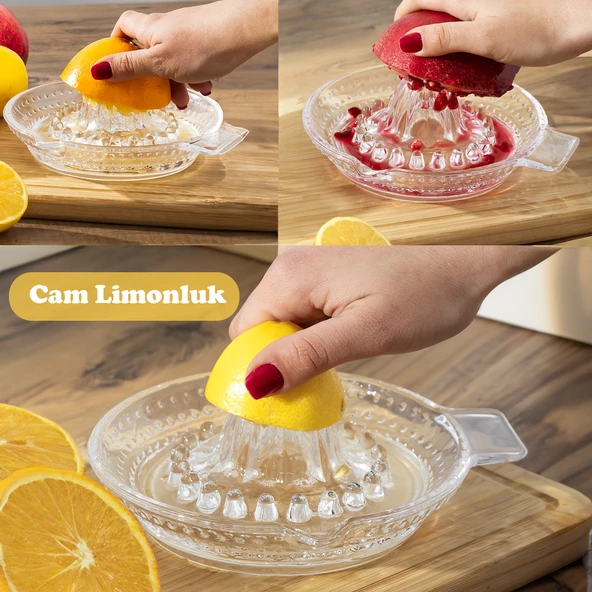 Porsima KTS0063-1 Cam Portakal Limon Sıkacağı Limonluk Portakal Sıkacağı  - 100 ML