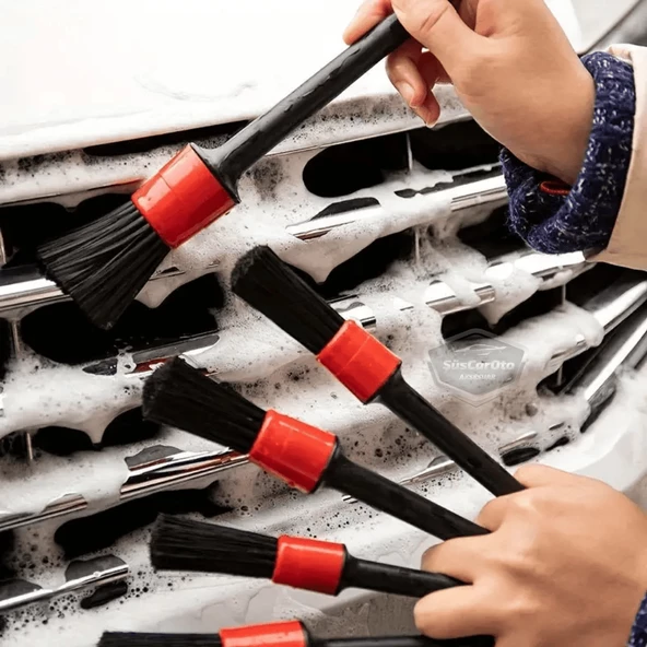 Profesyonel Oto Detay Fırça Seti 5 Farklı Boy Kaliteli Araç Klima Havalandırma Temizleme Fırçası Araba İç ve Dış Detaylı Bakım Temizlik Fırçası - 3