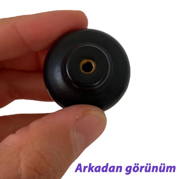 8 Adet Asya Kulp Siyah Polimer Düğme Kulp Mantar Mobilya Mutfak Dolabı Çekmece Kulbu Kulpları - Resim 7