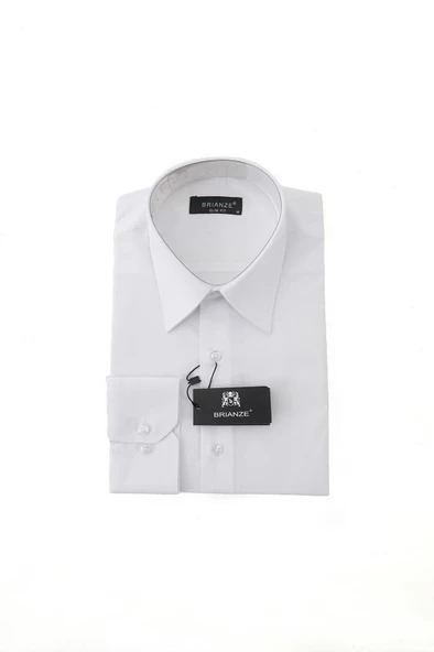 Brianze Beyaz Kravat Yaka Slim Fit Gömlek - 6