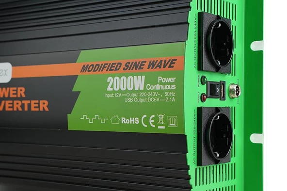 NS2000-12 Apex 2000W Modifiye Sinüs İnverter 12V - 8