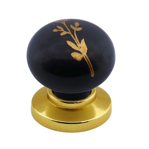 8 Adet Asya Kulp Siyah Polimer Düğme Kulp Altın Tabla Mobilya Mutfak Dolabı Çekmece Kulbu Kulpları - Resim 5