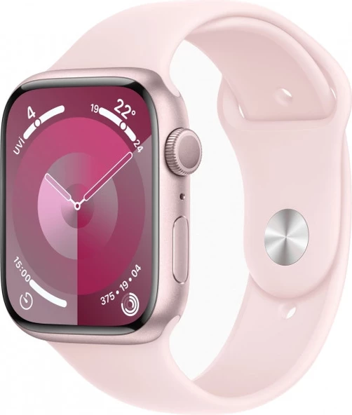 Apple Watch Seri 9 Gps 45Mm Pembe Alüminyum Kasa Spor Kordon - M/L Mr9h3tu/A