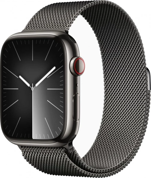 Apple Watch Seri 9 Gps + Cellular 45MM Graphite Paslanmaz Çelik Kasa Graphite Milanese Loop MRMX3TU/A