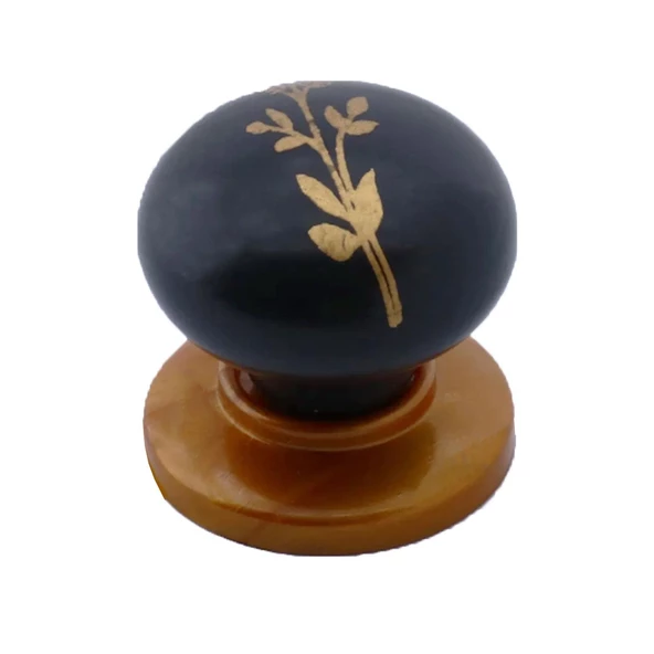 8 Adet Asya Kulp Siyah Polimer Düğme Kulp Bakır Tabla Mobilya Mutfak Dolabı Çekmece Kulbu Kulpları - Resim 5