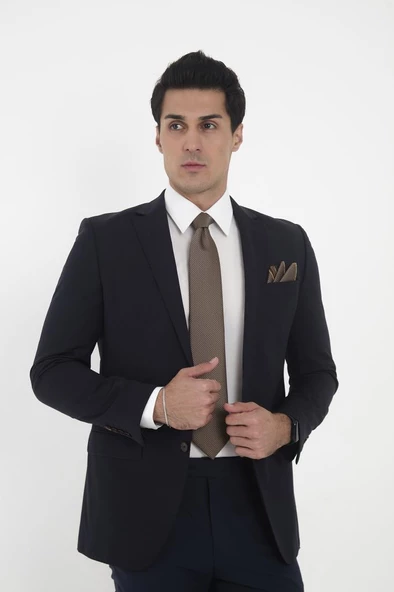 Brianze Krem Kravat Yaka Slim Fit Gömlek - 4
