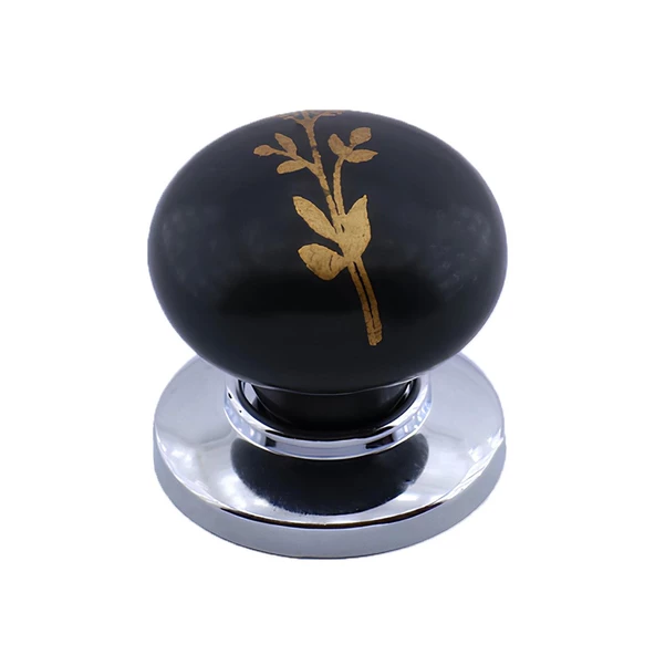 Asya Kulp Siyah Polimer Düğme Kulp Krom Tabla Mobilya Mutfak Dolabı Çekmece Kulbu Kulpları - 5