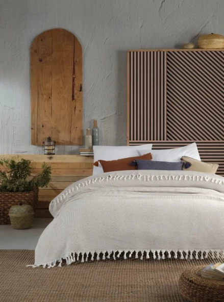 Fiori Concept 150 X200cm Çok Amaçlı Yatak Örtüsü-krem