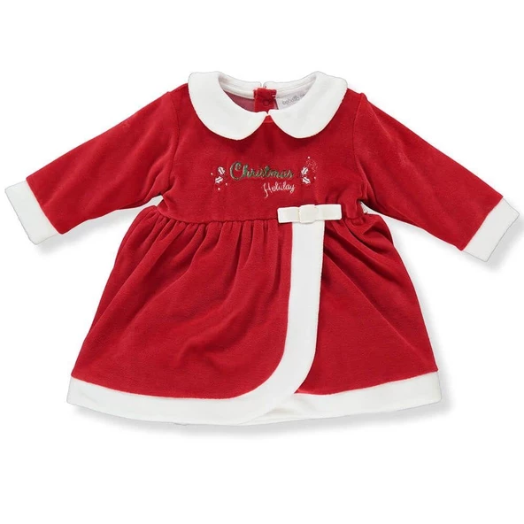 Kız Bebek Noel KadifeYılbaşı Elbisesi 3766 - 7