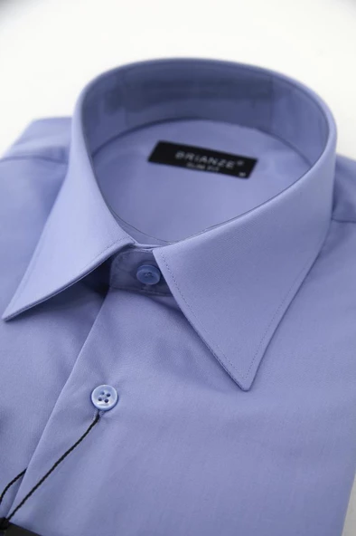 Brianze Mavi Kravat Yaka Slim Fit Gömlek - 5
