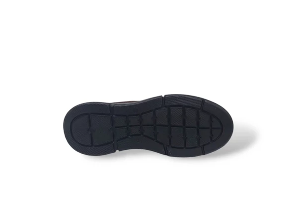 Zerhan 265 Erkek Koyu Kahve Crazy Deri Lastik Bağcıklı Hafif Taban Ayakkabı - Resim 5