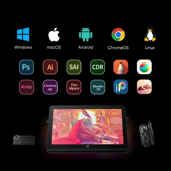 XP-Pen Artist Pro 19 Gen 2 4K Çözünürlük Grafik Ekran Tablet Dual 16K - 6