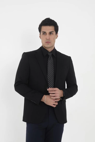 Brianze Siyah Kravat Yaka Slim Fit Gömlek - 4