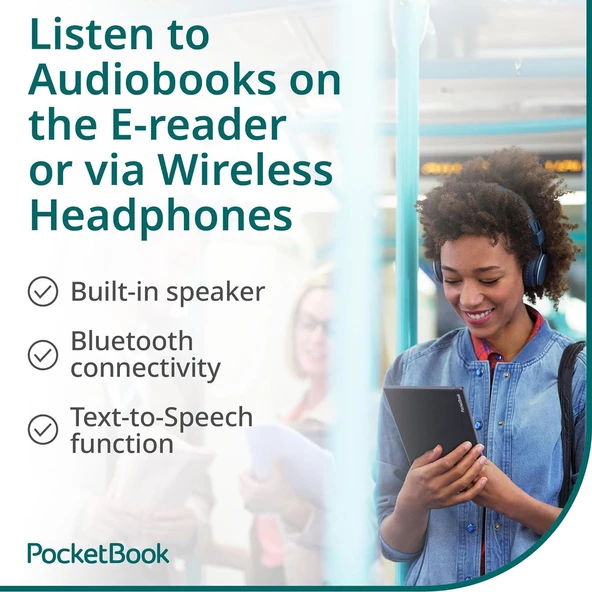 PocketBook InkPad Color 3 E-Kitap Okuyucu | 7.8'' Renkli E-Ink | Ayarlanabilir Akıllı Işık | Sesli Kitaplar ve Metinden Sese | Dahili Hoparlör | Stormy Sea - 7