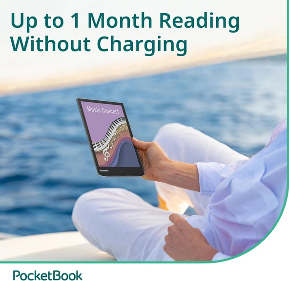 PocketBook InkPad Color 3 E-Kitap Okuyucu | 7.8'' Renkli E-Ink | Ayarlanabilir Akıllı Işık | Sesli Kitaplar ve Metinden Sese | Dahili Hoparlör | Stormy Sea - 5