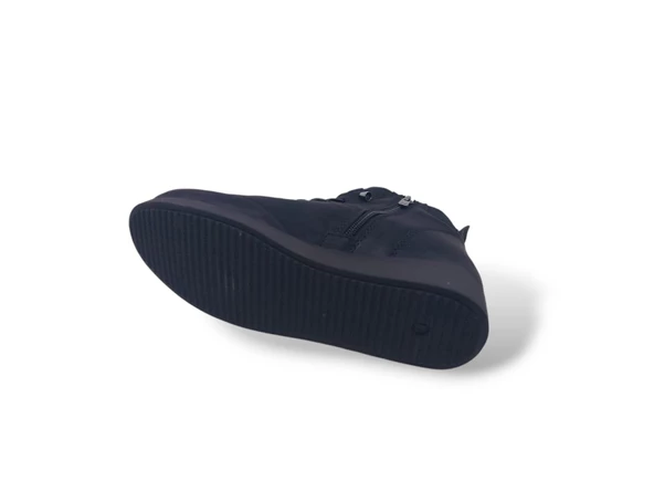 Zerhan 840 Kadın Siyah Fermuarlı Büyük Numara Bot 41 42 - Resim 5