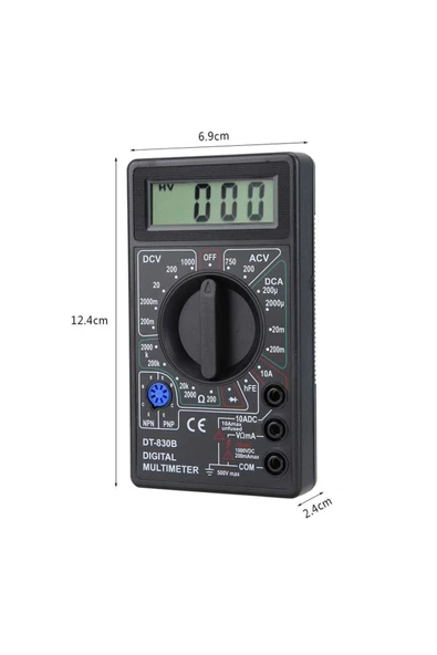 Dt830b Multimetre Dijital Ölçü Aleti Avometre Voltmetre Ampermetre - 8