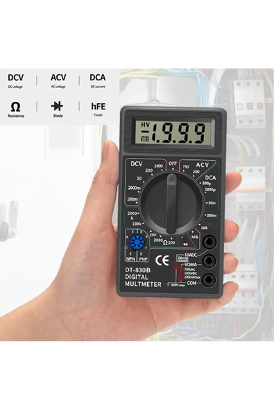 Dt830b Multimetre Dijital Ölçü Aleti Avometre Voltmetre Ampermetre - 5