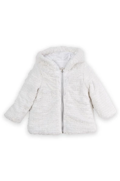 Kız Çocuk Kapşonlu Dışı Peluş Ceket - 4