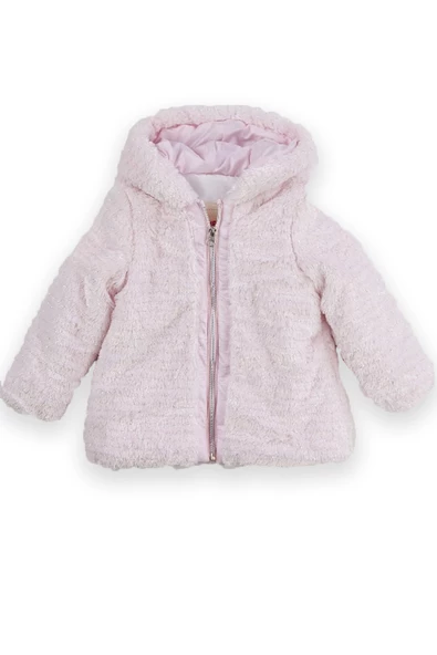 Kız Çocuk Kapşonlu Dışı Peluş Ceket - 9