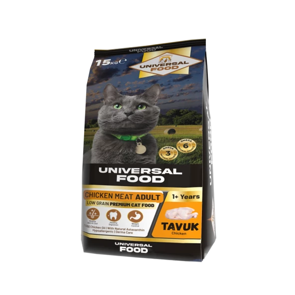 UNİVERSAL FOOD TAVUK ETLİ PREMİUM KEDİ MAMASI 15KG