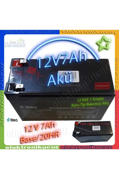 Kaliteli 12 Volt 7 Amper Pilsan Uyum Oyuncak Araba Jeep Akülü Araba Aküsü Pili Batarya 12v 7ah 20hr - 2