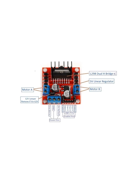 Arduino L298N Voltaj Regulatörlü Çift Motor Sürücü Kartı - 3