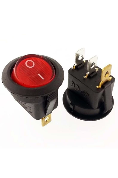 Ic-131 Yuvarlak Işıklı Anahtar On-off 3p 2 Li Paket Halinde - 1