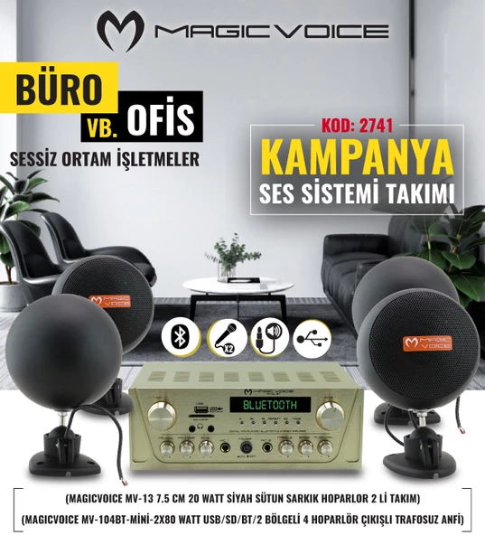 Ayt Magicvoice Büro Ofis İşletme Ses Sistemi Takımı Okul Cami Konferans Salonu Hoparlör Seti Anfili