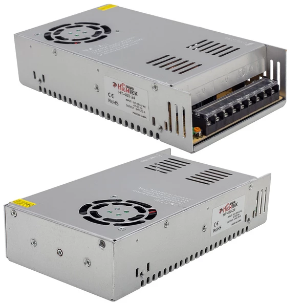 Ayt M-Power 24V 20A 500W Metal Kasa Adaptör 24 Volt 20 Amper Şerit Led Kamera Adaptörü