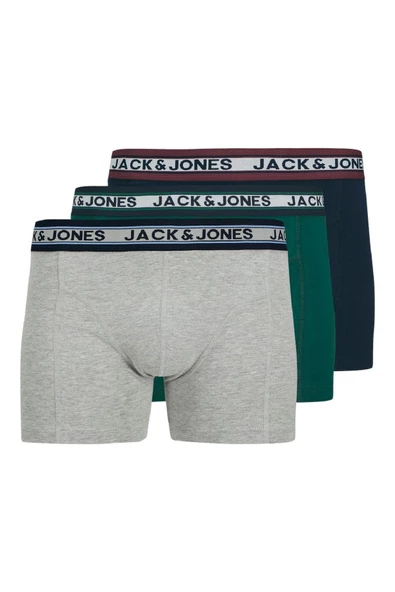 JACK JONES Erkek 3 lü Ambalajlı Pamuklu Boxer 12270759