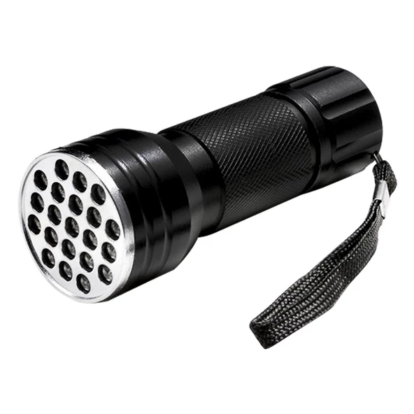Ayt Powermaster Pm-6351 Uv Ultra Viyole Işıklı 21 Ledli 10 Cm Metal Pilli El Feneri Ultra Viole Para Kontrol Fener - 2