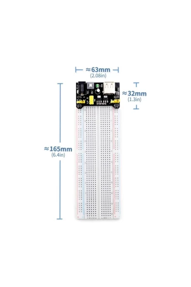 Breadboard Mb-102 830 Hücre Mb102 Büyük Boy Bread Board Protoboard Prototip Elektronik Deney - Resim 8