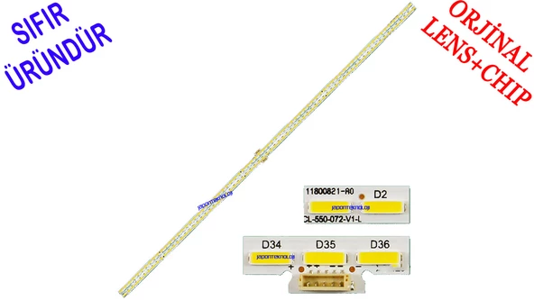 PHILIPS 55PUS7101 LED BAR, 55PUS7101/12, 55PUS7181/12, PANEL LEDLERİ, LK 10024666-A0, CL-550-072-V1-R, 11800821-A0, CL-550-072-V1-L, TPT550U2-EQLSJA.G, Philips 55PUS7101/12 LED BACKLIGHT PANEL LEDLERİ