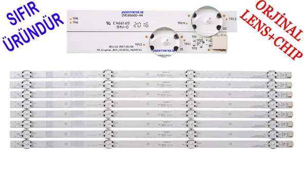 ARÇELİK A49L 8752 5S 4K LED BAR, B49L 8752 5S, 49L8840, 49L8752, LED BAR, ARCELIK 49'' DRT_REV0.1 - ZVA65600-AA , ZVE65600 , 49 CRYSTAL 8X4 LED BAR TAKIMI