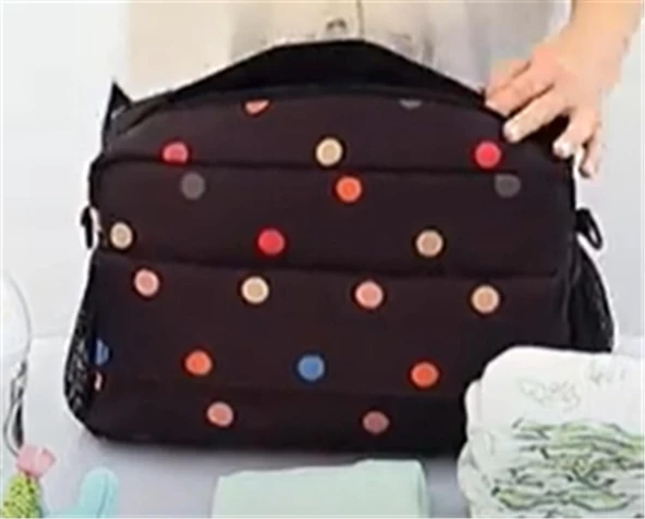 Boubou Bebek Arabası Organizer Çanta Siyah Puantiyeli