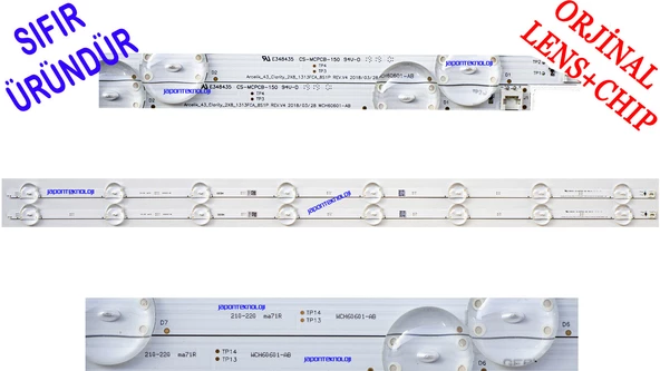 CS-MCPCB-150 Arcelik_43_Clarity_2X8_1313FCA_8S1P REV.V4 WCH60601-AB LED Backlight z.B für 43VLX8000 , WCH60601-AB , WCH60602-AB , L4_CLA_WCH_D3_FAM_S8_R1.0_S6Q,LM41-00654A , LC430EGY