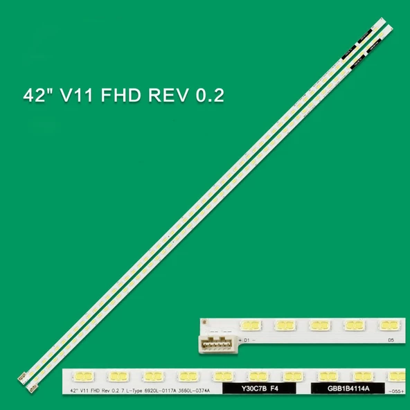 LG, 42LW570S, 42LW5500, 42LV375S, 42LV3550, PANEL LED BAR, 3660L-0374A, 6920L-0117B, 6920L-0117A, 42 V6 , 42" V11 FHD, BACKLIGHT - 2