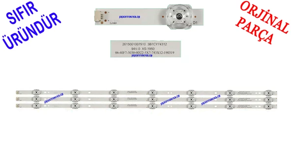 PROFİLO, 39PA200E, LED BAR, BACKLIGHT, 06-40F7-3030-0D22-3X7-743X12, LE39D91, 06-40F7-3030-OD22-3X7-743X12