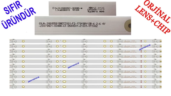 Blaupunkt, BL58245G, LED BAR, PROFİLO, 58PA525EG, LED BAR, BACKLIGHT, PANEL LEDLERİ, SJ.CX.D5800501-3030BS-M 09JH-308055819NDTZ001 , SJ.CX.D5800501-3030FS-M 1.14.MD580016 200628