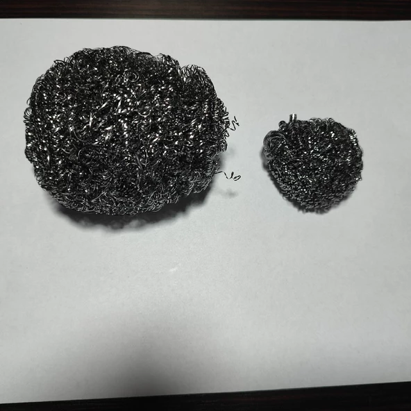 HAGİKİ 2Lİ SET TOPTEL.ENDÜSTRİYEL BOY VE KÜÇÜK BOY TOP TEL,BULAŞIK TELİ. 50GR VE 7GR OVMA TELİ ÇELİK - 4